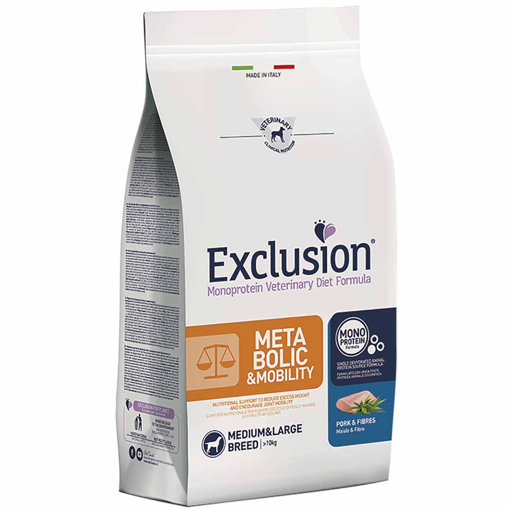 Alimento secco per cani Exclusion Metabolic Mobility Medium Large 12 kg