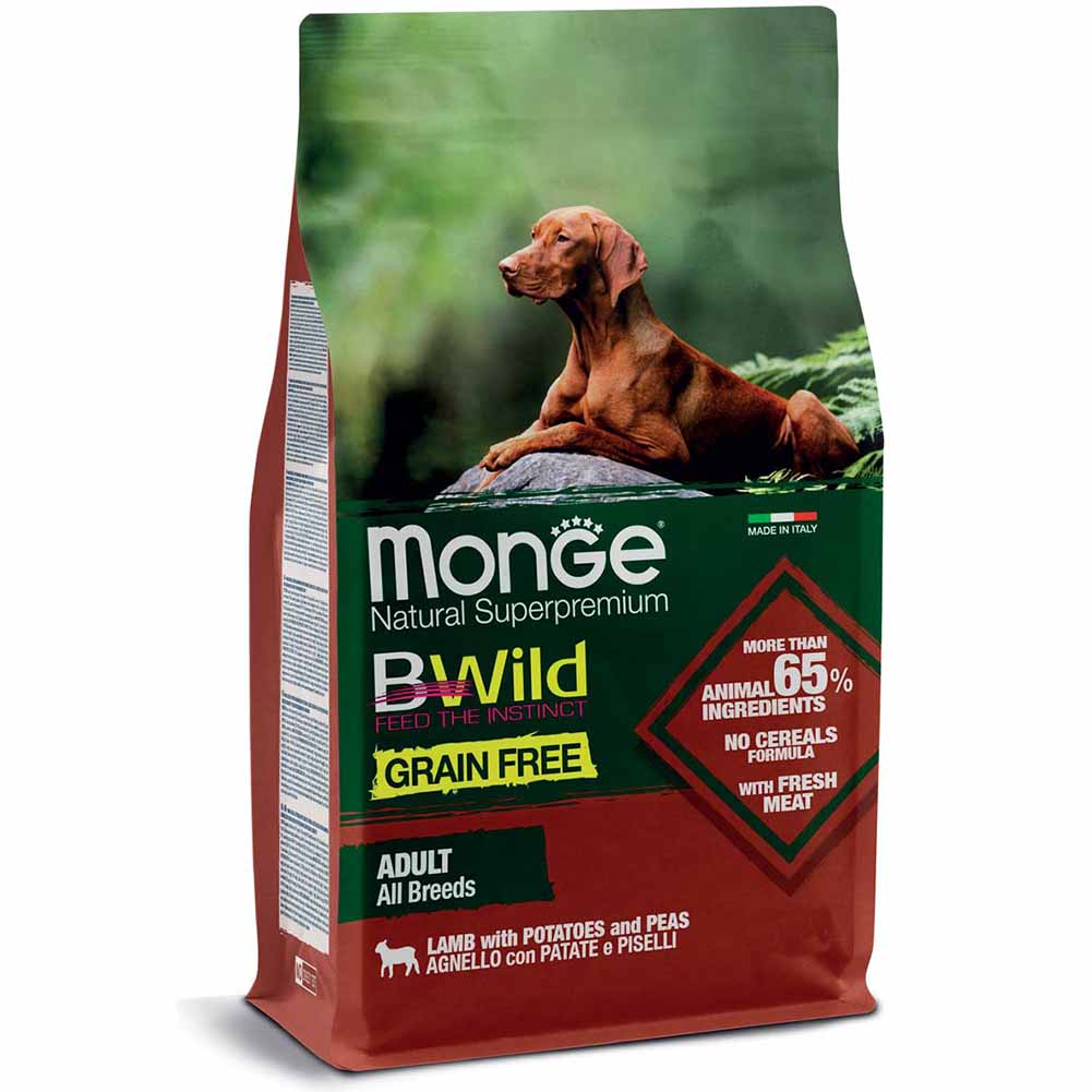 Alimento cane Monge BWild All Breeds Adult Agnello patate e piselli