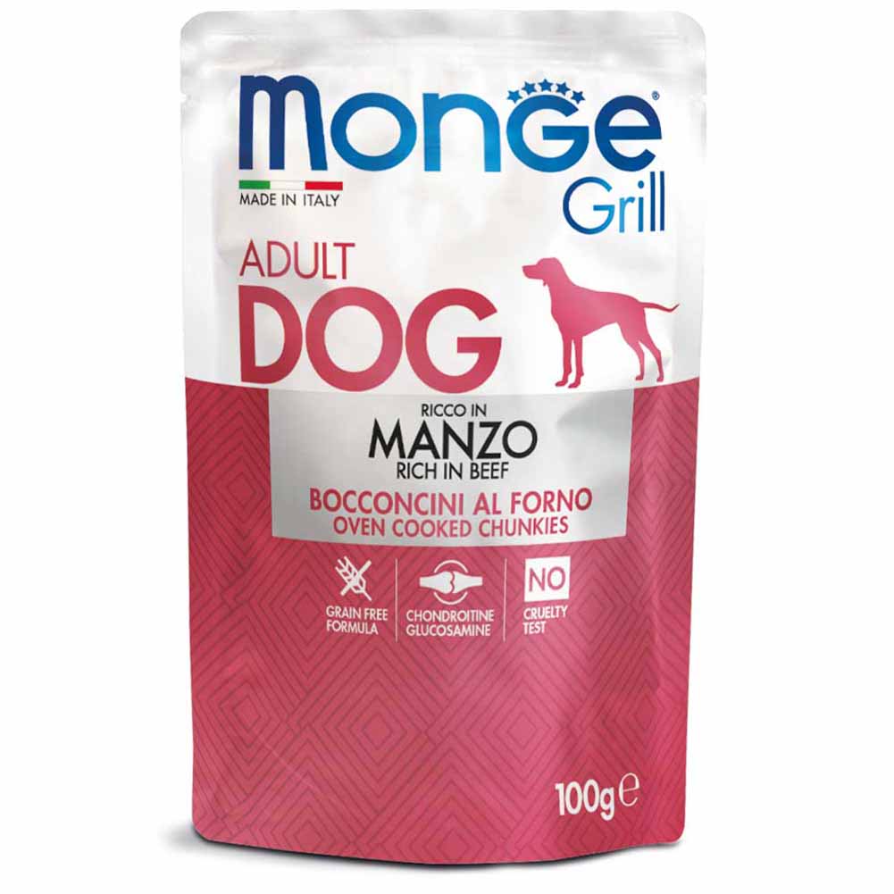 Alimento cane Monge Grill manzo 100g