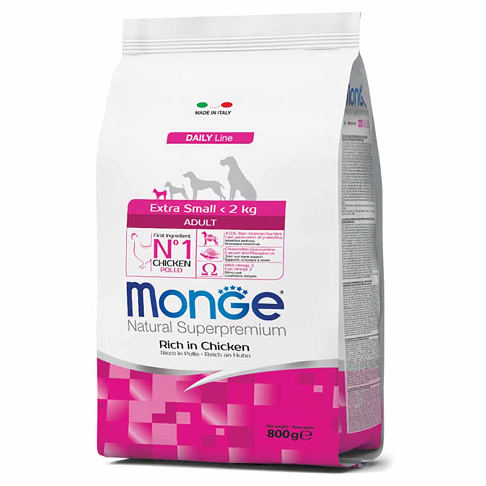 Alimento cane Monge superpremium extra small pollo 800g