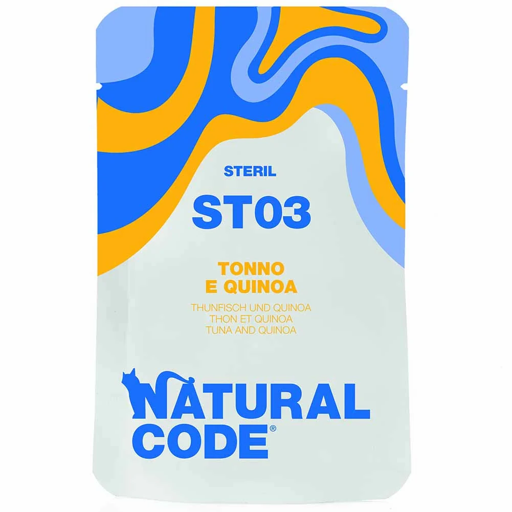 Alimento gatto umido Natural Code steril ST03 Tonno e Quinoa 70g