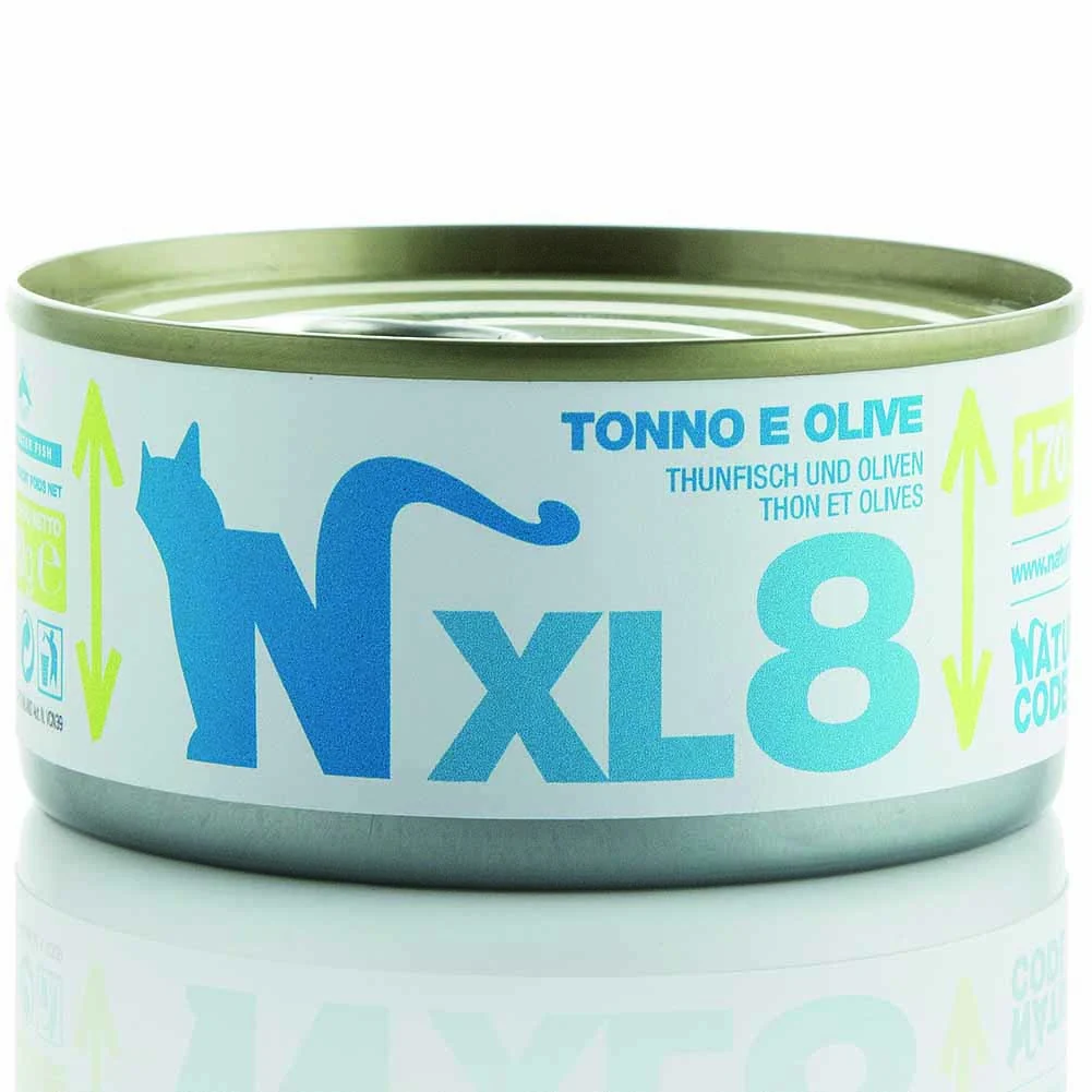 Alimento gatto umido Natural Code XL 8 tonno e olive 170g