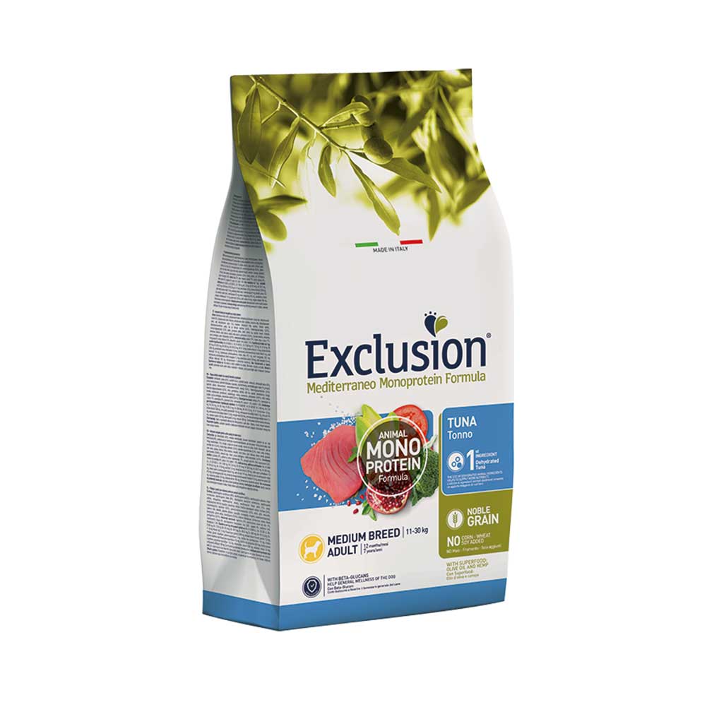 Alimento secco per cani Adult medium Mediterraneo Tonno Exclusion