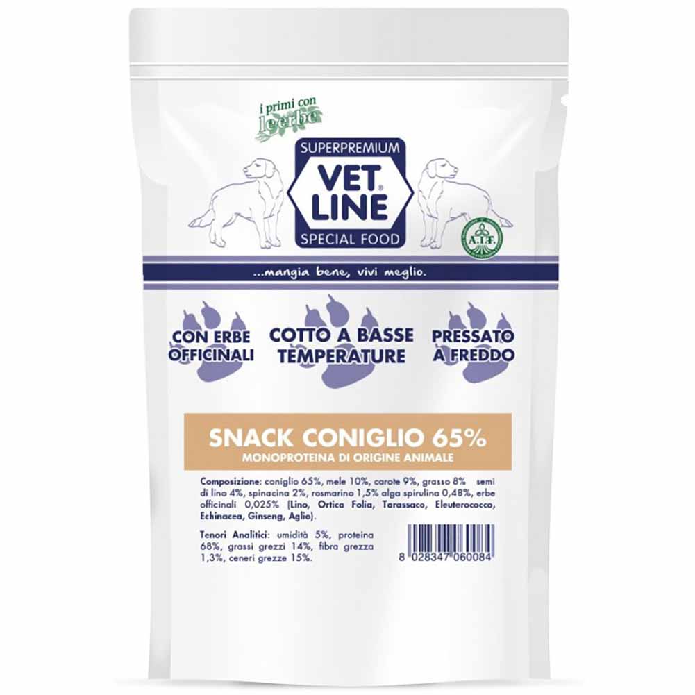 Alimento snack cane coniglio 80g Vet Line