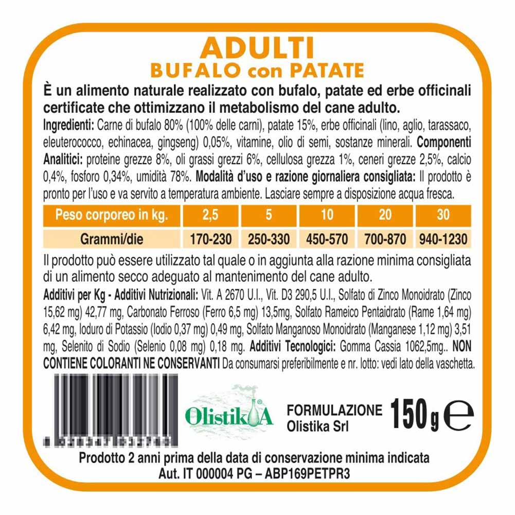 Alimento umido cane adulto bufalo con patate Vet Line - Image 5