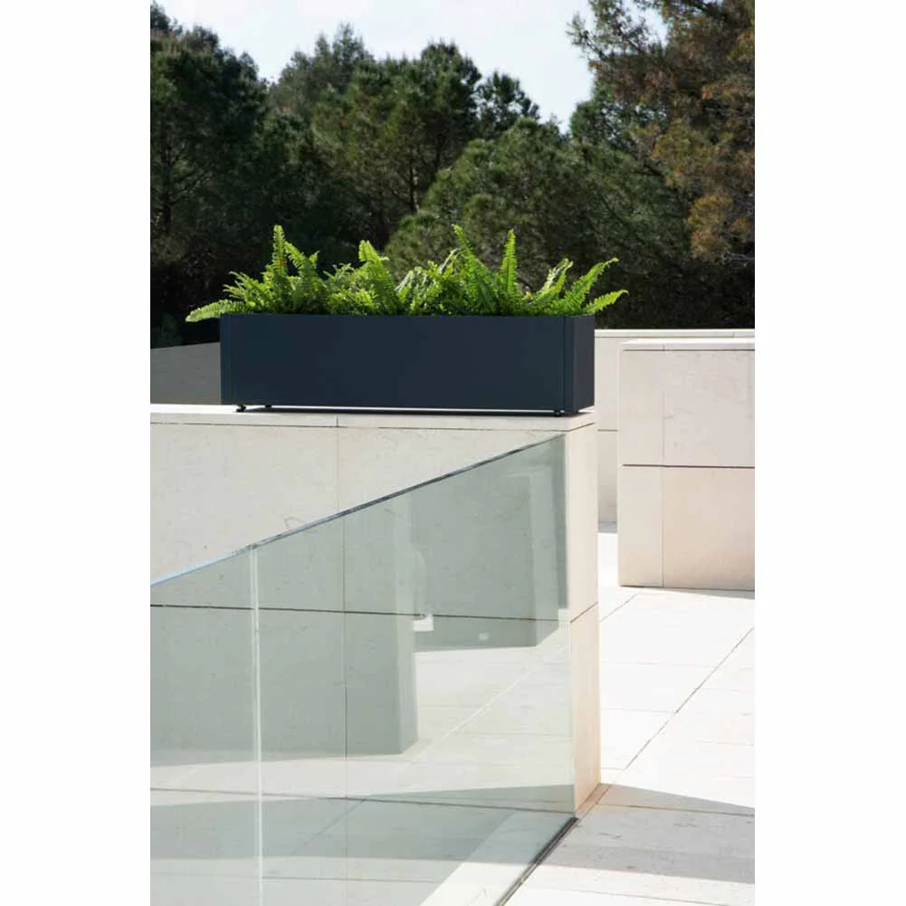 Fioriera Herstera Metal Planter Balcony antracite 100x25x25cm 08973801 - Image 3