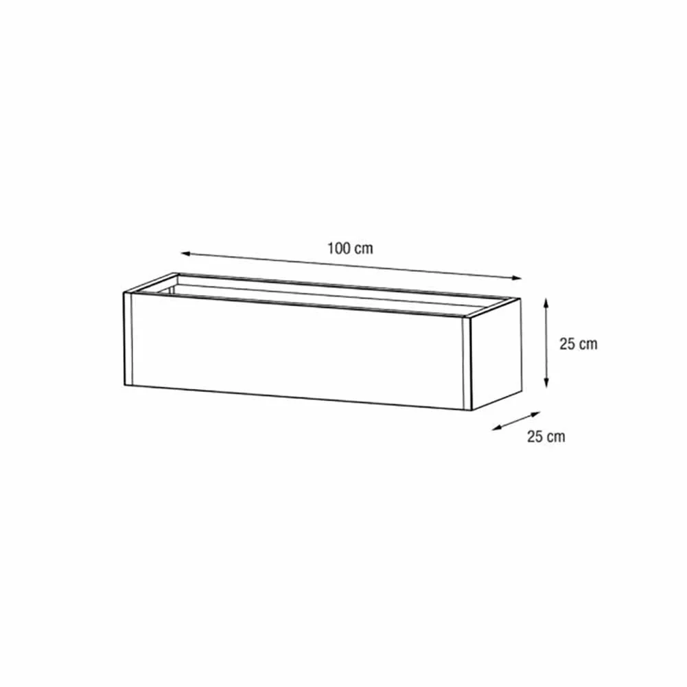 Fioriera Herstera Metal Planter Balcony antracite 100x25x25cm 08973801 - Image 6