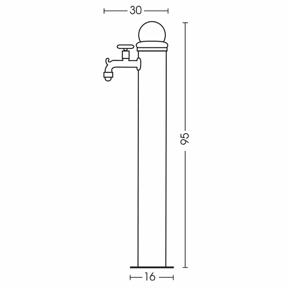 Fontana a colonna Rossa stile idrante con impianto e doppio rubinetto 42ID - Image 4