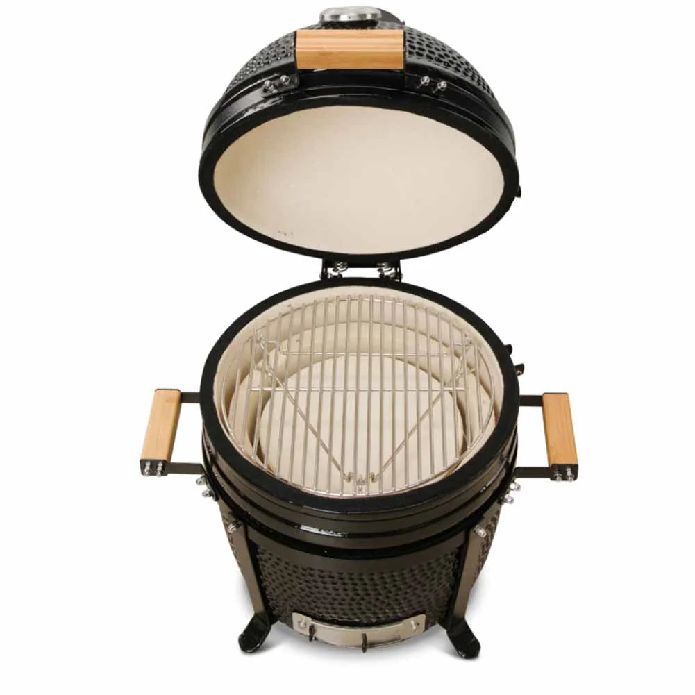 Kamado Bono Minimo Barbecue Kamado 40 cm Nero Compatto con Sistema di Cottura Multifunzionale - Image 3