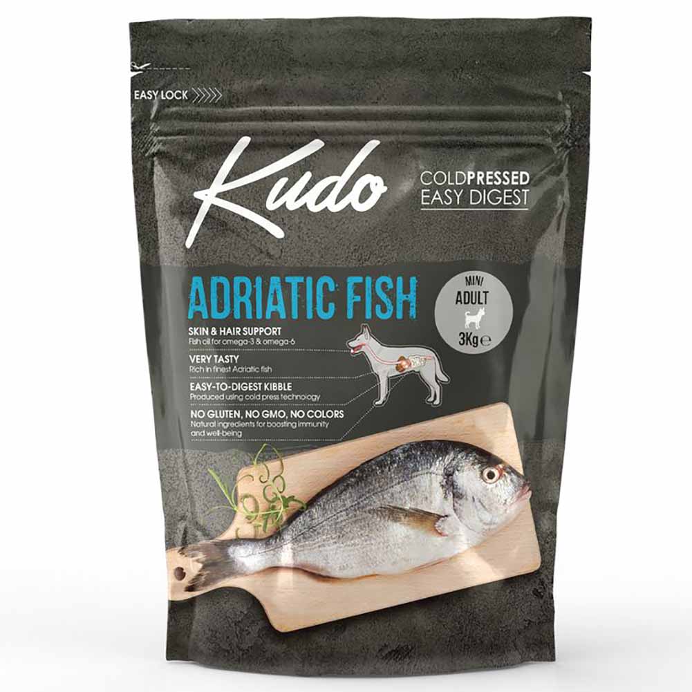 Kudo Adriatic Fish Mini Adult 3kg per Cani Adulti di Taglia Piccola