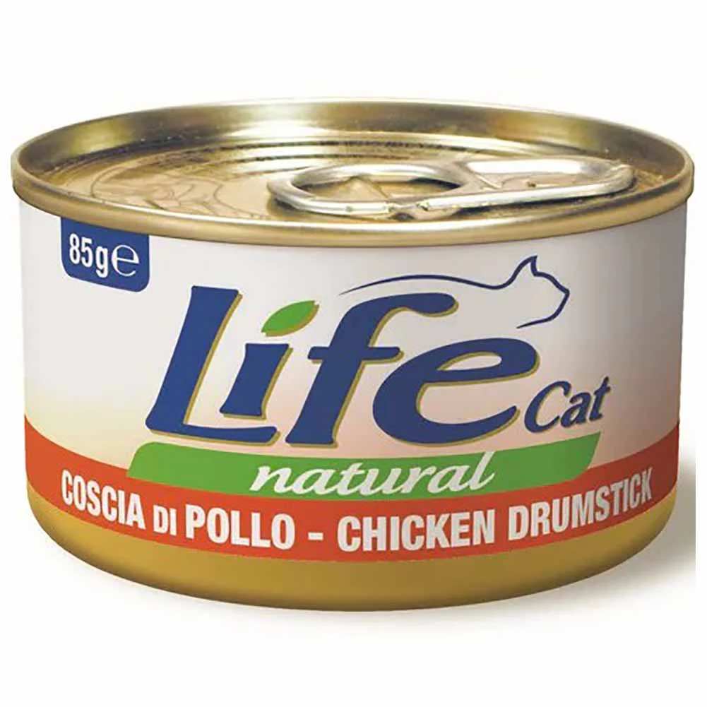 Life Cat Natural Coscia di Pollo cibo umido per gatti adulti 85g