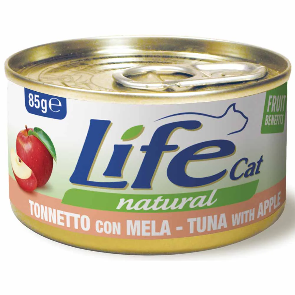 Life Cat Natural Tonnetto con Mela cibo umido per gatti adulti 85g