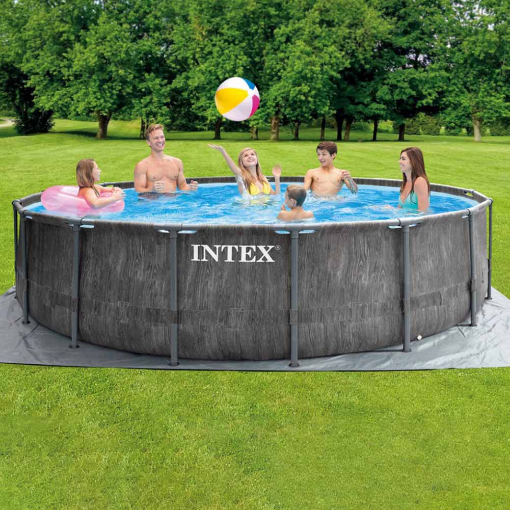 Piscina fuori terra Intex Prisma Frame Greywood Ø457x122cm cod 26742 - Image 2
