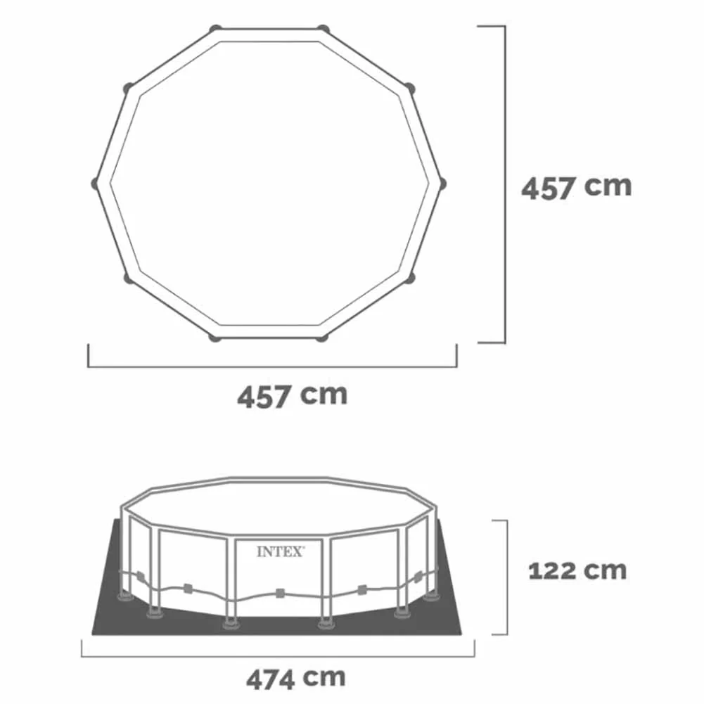 Piscina fuori terra Intex Prisma Frame Greywood Ø457x122cm cod 26742 - Image 3