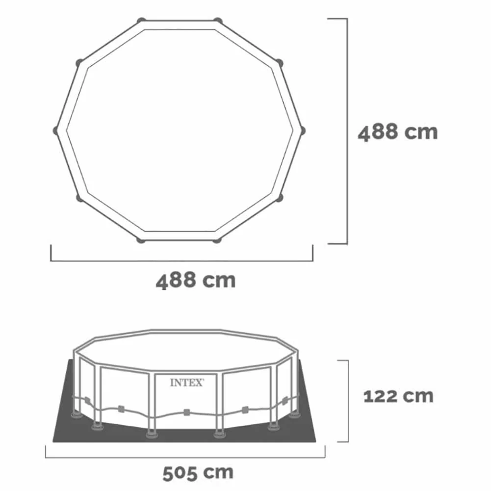 Piscina fuori terra Intex Prisma Frame Clearview 488xh122cm cod 26730 - Image 3