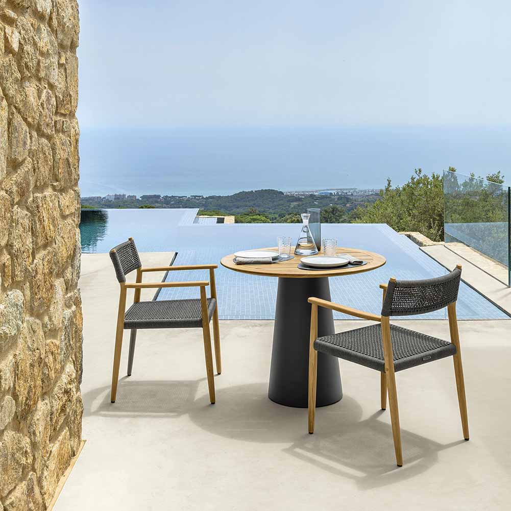 Sedia con braccioli Dolcevita graphite Teak Talenti - Image 4