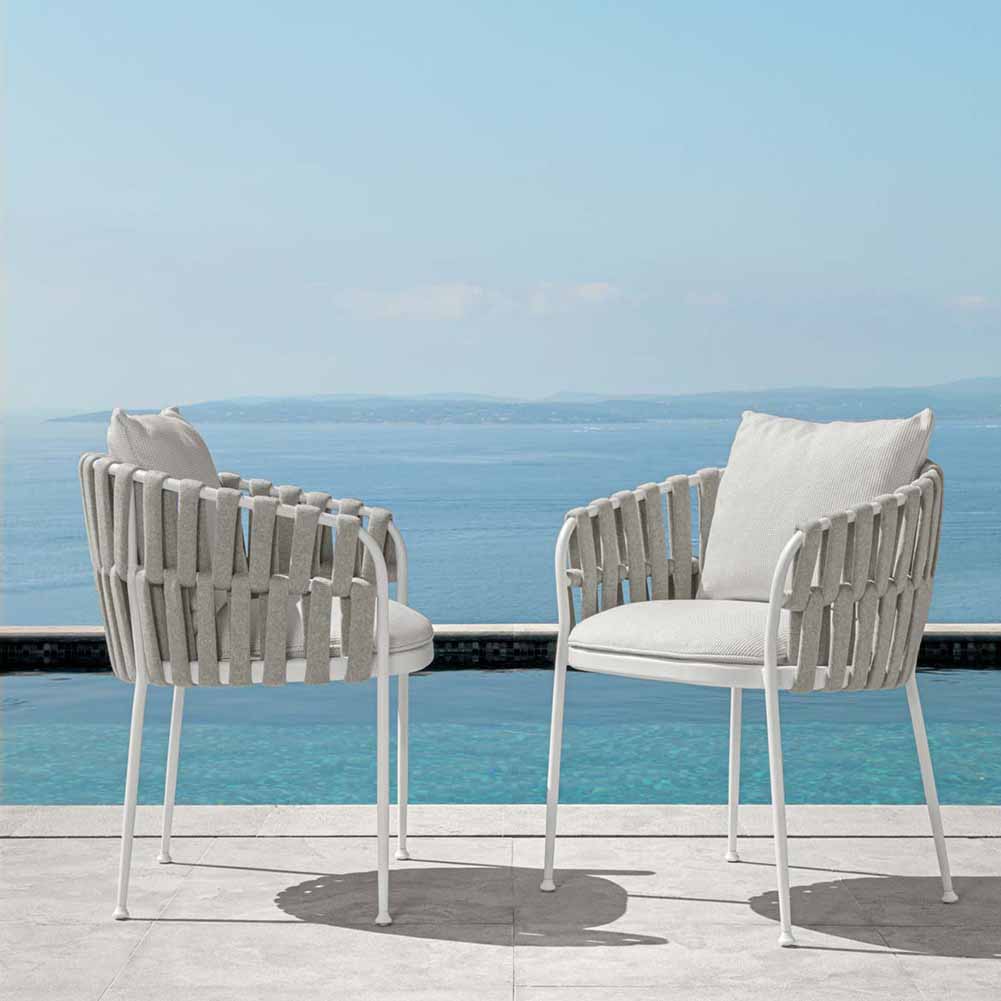 Sedia con braccioli Frame Bianco Silver Talenti - Image 3