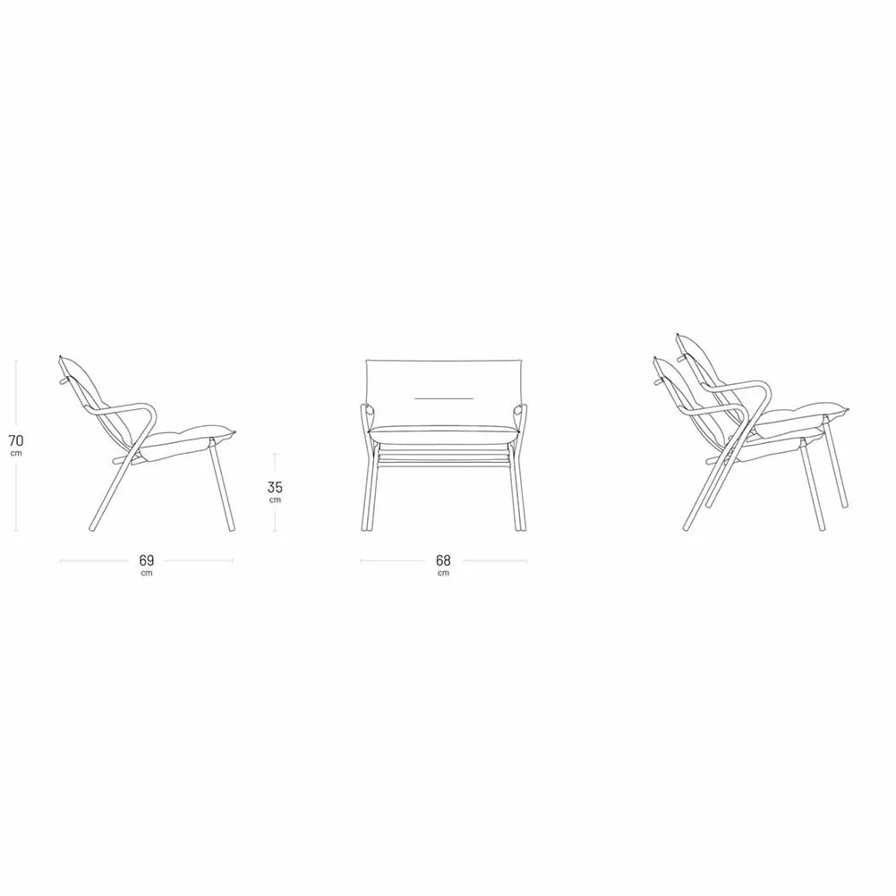 Set Divano Sedie e Tavolino Lafuma dark grey - Image 11