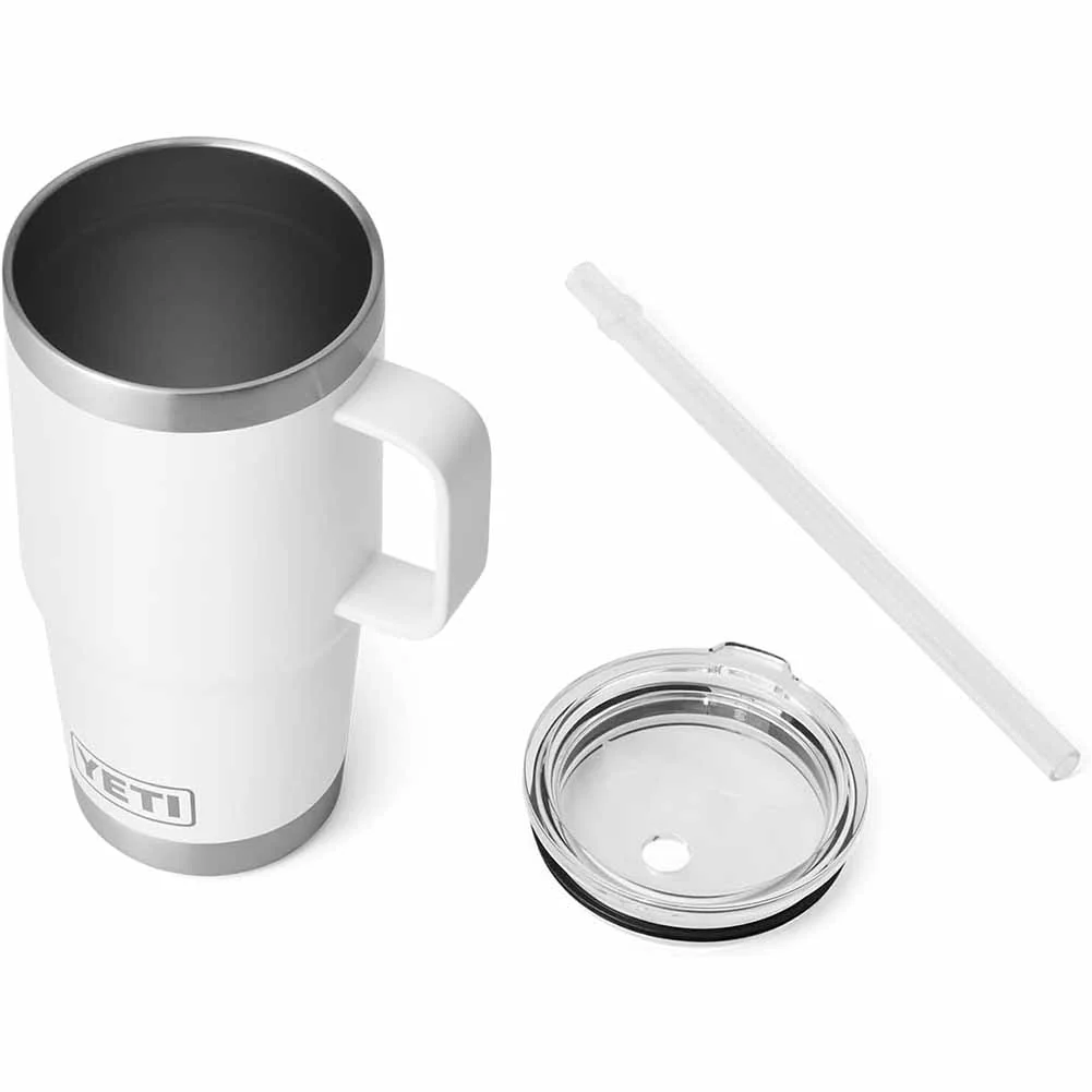 Tazza Termica Yeti Rambler con cannuccia bianca 739ml con cannuccia - Image 2