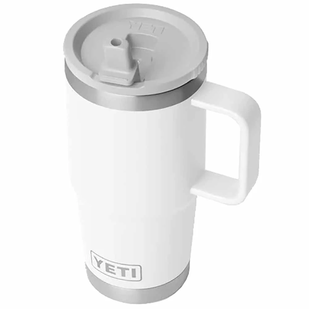 Tazza viaggio Rambler Yeti bianca con cannuccia 595 ml - Image 2
