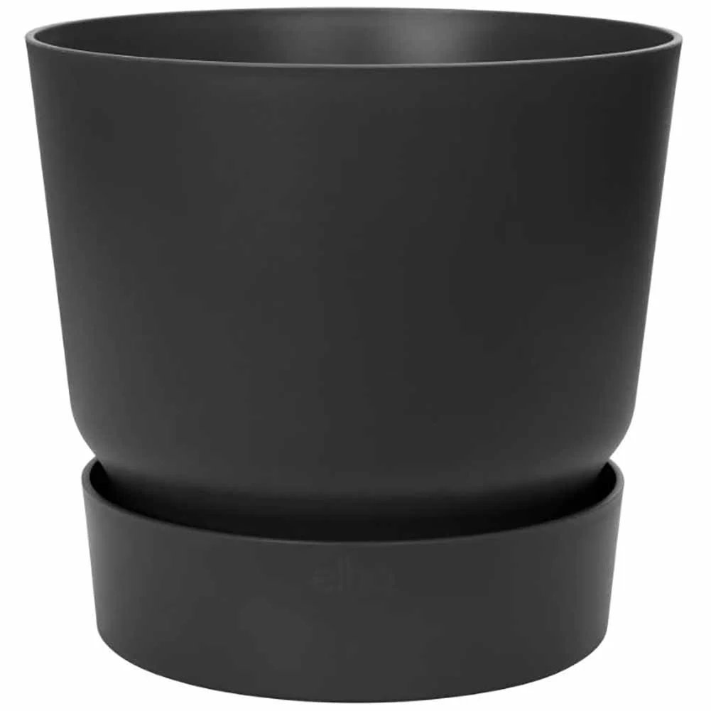 Vaso Tondo Elho Greenville Round 25 cm Nero con Riserva Idrica - Image 2